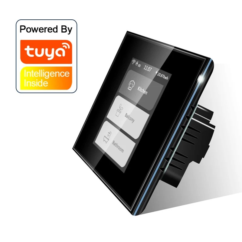 

2021 Wifi LCD Smart Wall Light Switch Tuya/Smart Life APP Voice Control 4in1 Smart Home Switch Work With Alexa Echo Google Home
