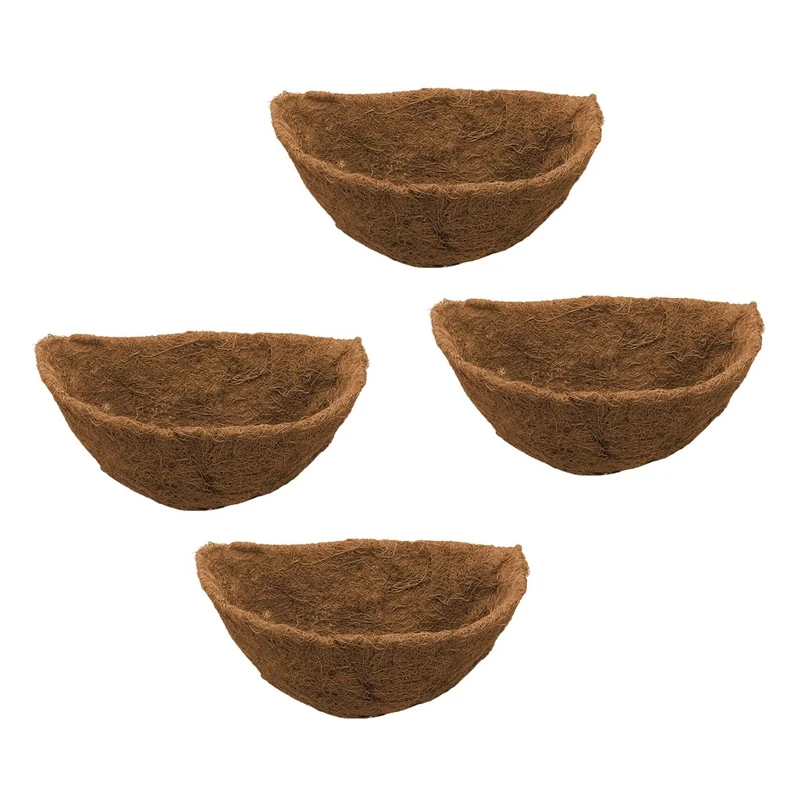 

Half Round Coco Liner,Half Circle Wall Planter Coco Fiber Replacement Liners for Wall Hanging Baskets 4Pack 14 Inch