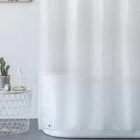 furlinic shower curtain semi transparent 3d bath curtain eva waterproof and mildew proof washable thicken curtain with hooks