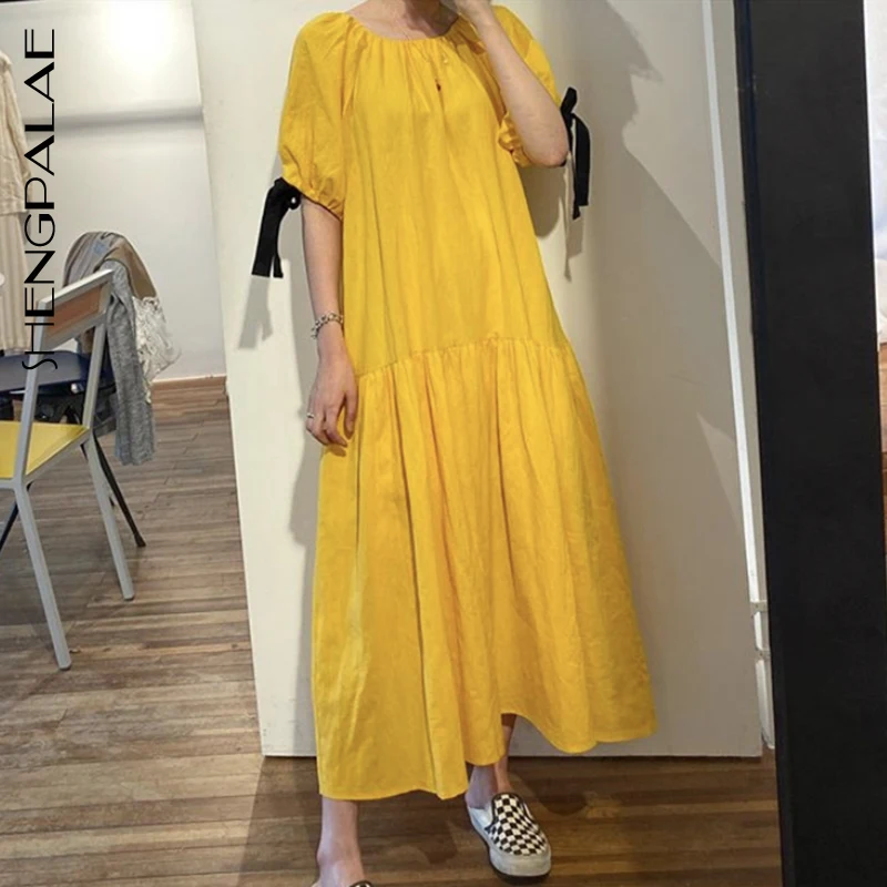 Женское винтажное платье-макси SHENGPALAE свободное тонкое элегантное ажурное платье
