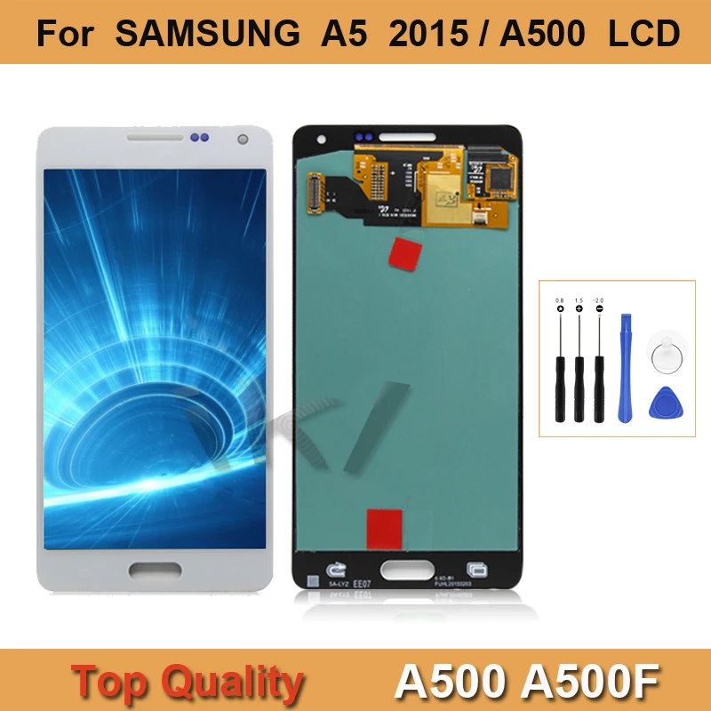 ЖК-дисплей 5,0 дюйма для SAMSUNG Galaxy A5 2015 SM-A500, полный сенсорный экран A500F A500M, дигитайзер в сборе, замена