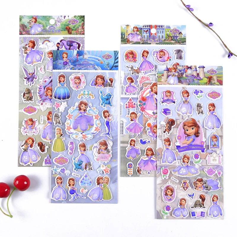 Дисней мультфильм Дети стикер Классические игрушки 3D Эльза София книга