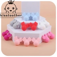 kissteether 5pcslot silicone teethers minnie shape beads food grade mouse silicone teething beads diy necklace accessories