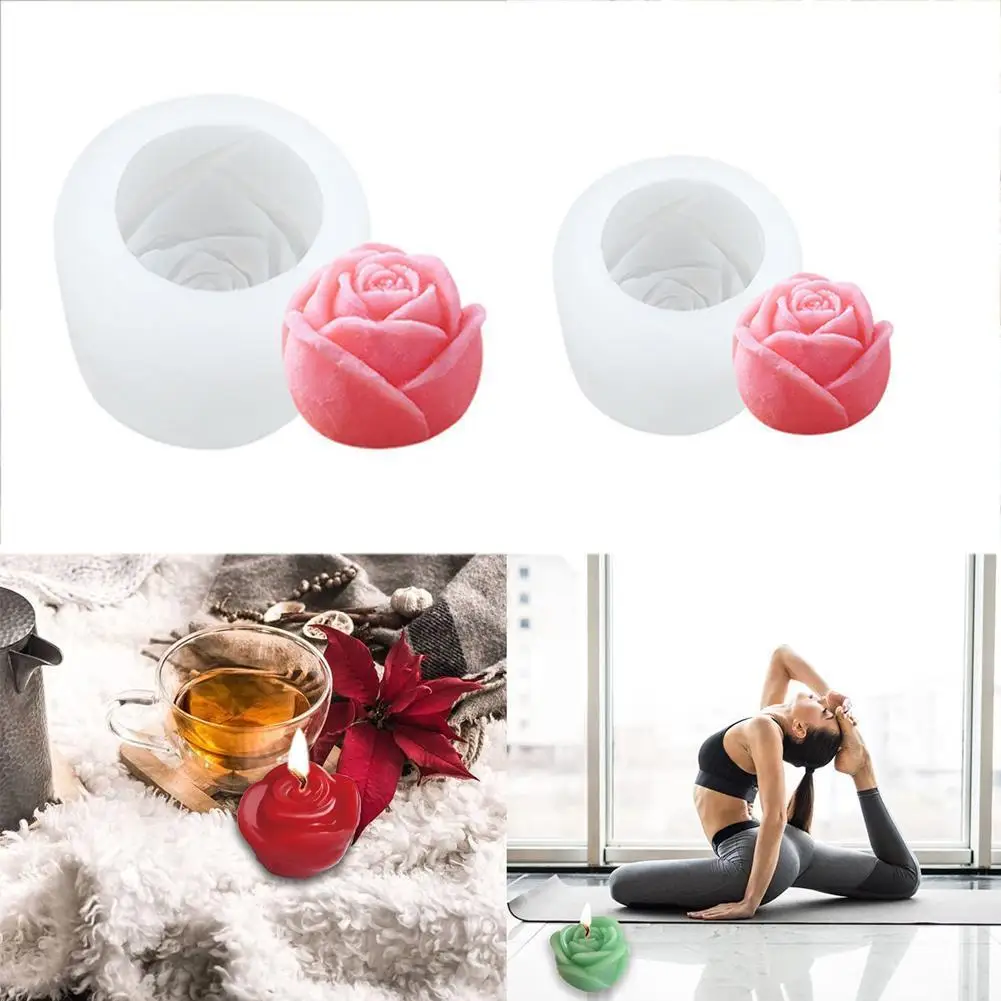 

New Valentine's Day Rose Scented Candle Silicone Mold DIY Aromatherapy Candle Making Soap Mold Home Decoration Ornaments
