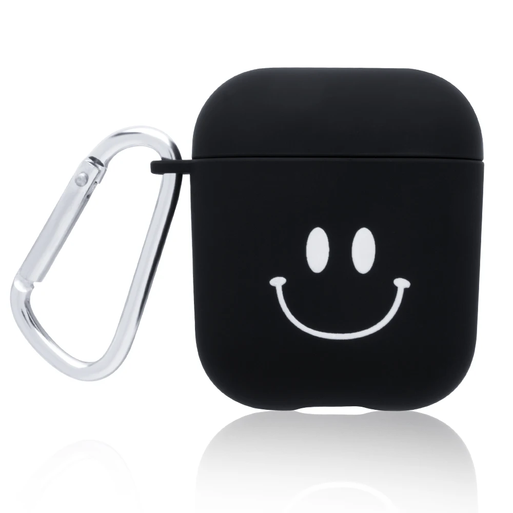 Чехол для наушников для Airpods PC, милый мультяшный черный чехол для Apple Airpods Air Pods, Bluetooth, чехол для зарядки наушников с крючками - Цвет: 02