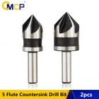 Набор зенкеров CMCP из быстрорежущей стали с 5 канавками, 82 градуса, 12 мм, 16 мм, 2 шт.