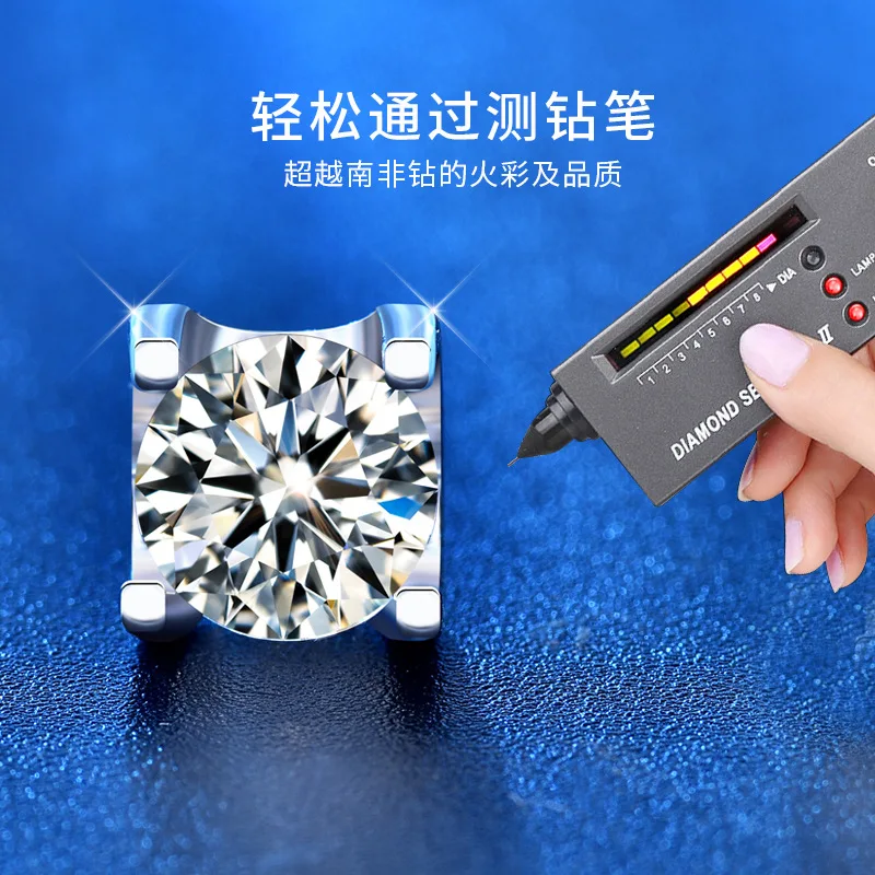 

Hot selling Square Real Moissanite Diamond Earrings 0.5 Carat D Color Lady 100% S925 Silver Pure For Women Geometry