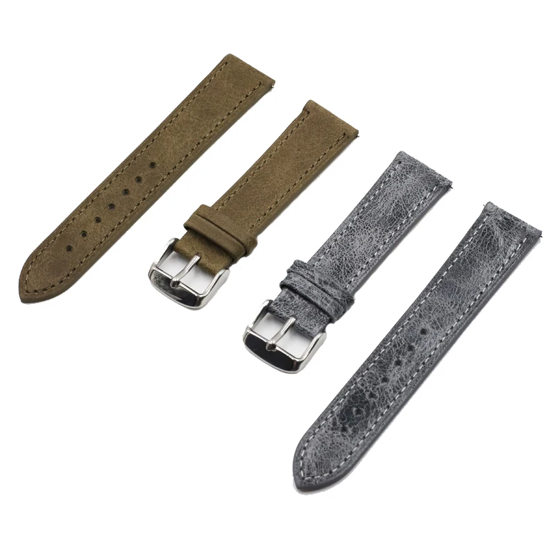 Винтажный ремешок для часов Onthelevel с узором Личи кожаный 18 мм 20 22 ручной работы