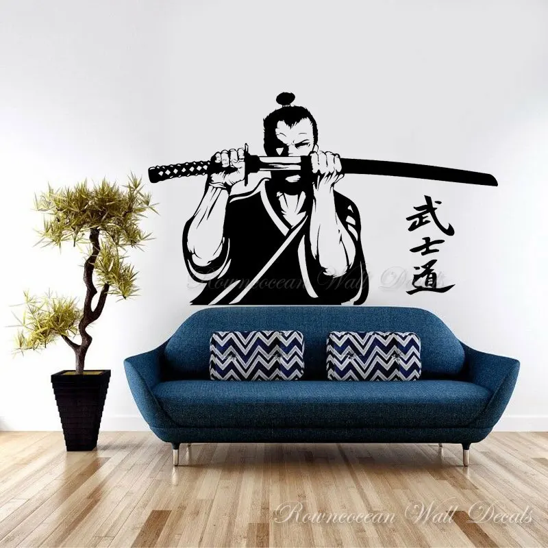 

Samurai Warrior Katana Sword Japanese Martial Arts Decor Vinyl Wall Sticker Interior Room Decoration Accessories Decals S279