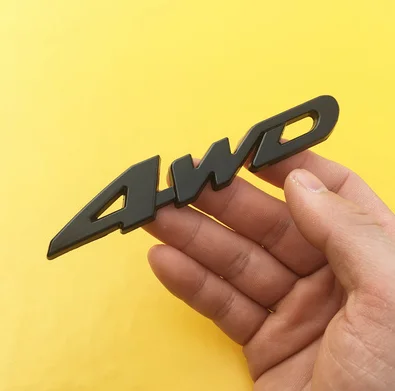 

3D Black Auto Stickers Metal 4WD Shape Chrome Badge Emblem Decals Motorcycle Modified Car Accessories