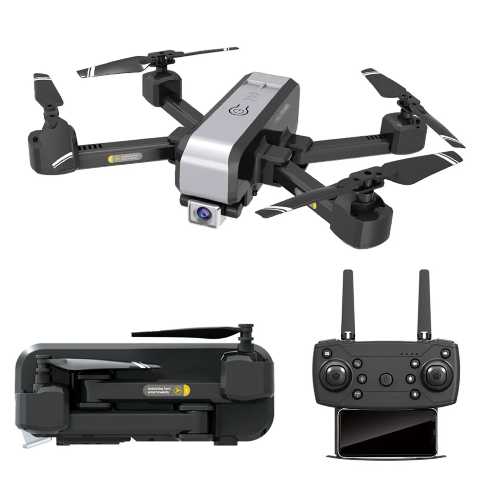 Складной Дрон HJ96 Wi-Fi FPV 4K с широкоугольной двойной камерой оптический поток HD для