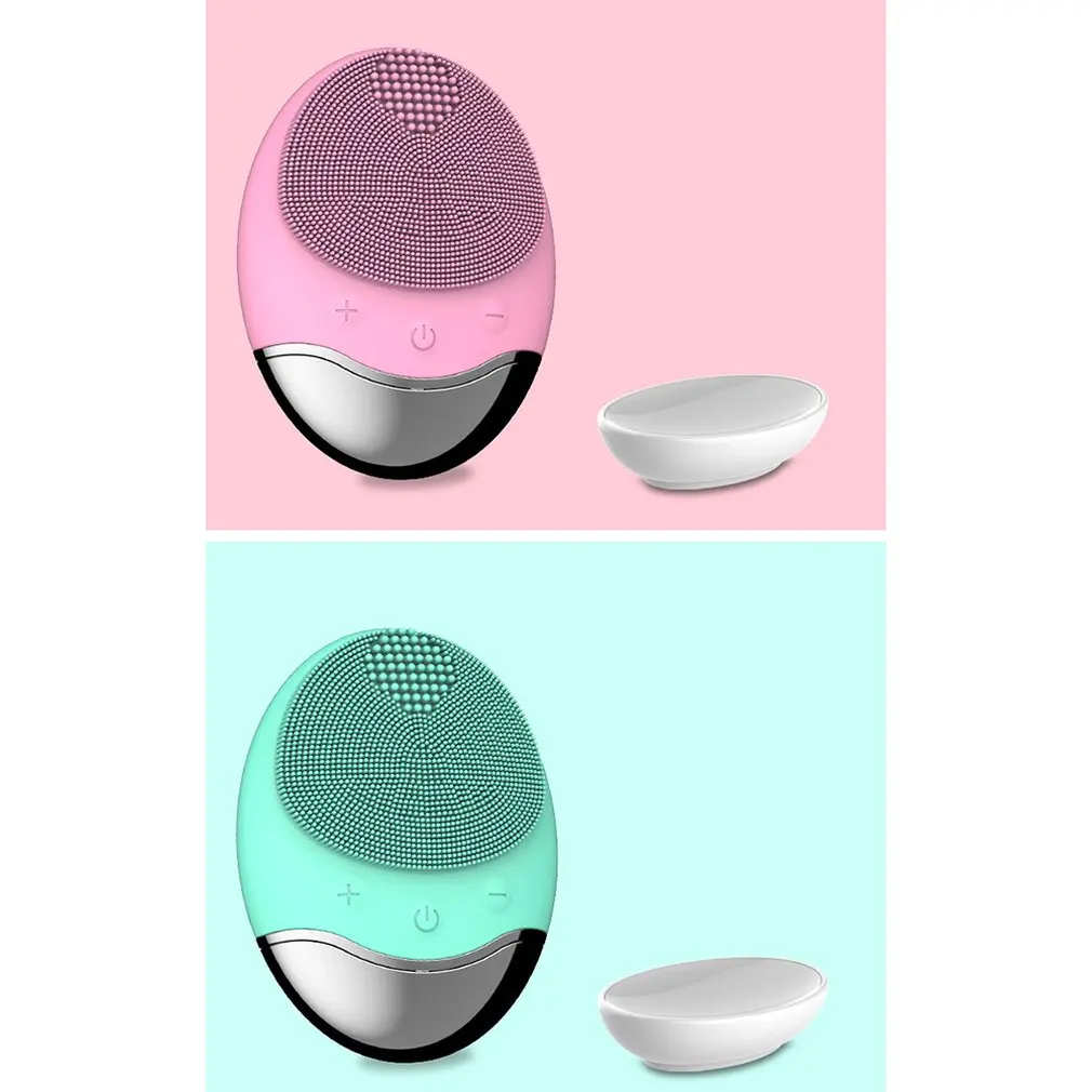 

Facial Cleansing Brush Bamboo Carton Silicone Ultrasonic Face Cleanser Usb Rechargeable Face Massager Pore Cleansing Device