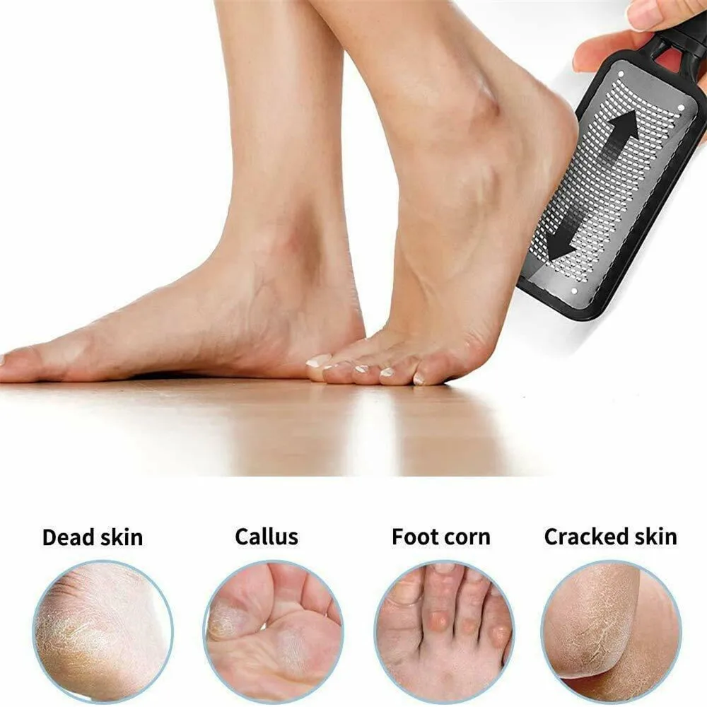 

Pedicure Rasp Foot File, Professional Foot Care Stainless Steel File to Removes Hard Skin, Can Be Used On Both Dry and Wet Feet