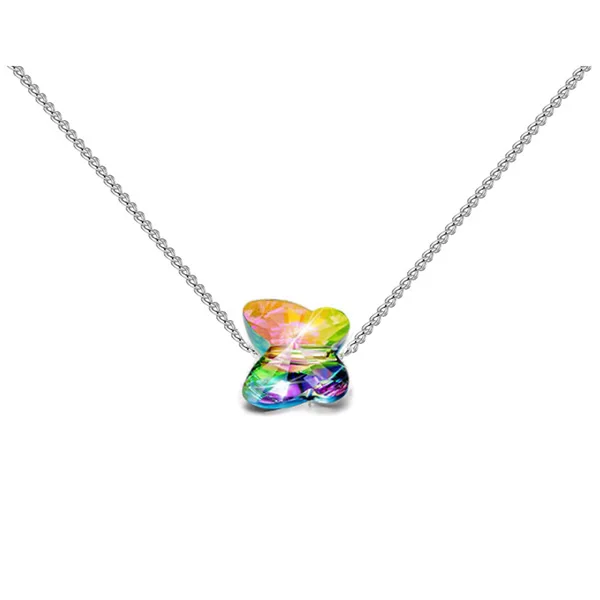 BAFFIN Original Crystals From Swarovski Butterfly Bead Necklace Pendant For Women Girls Cute Jewelry Silver Color Chain Collars | Украшения