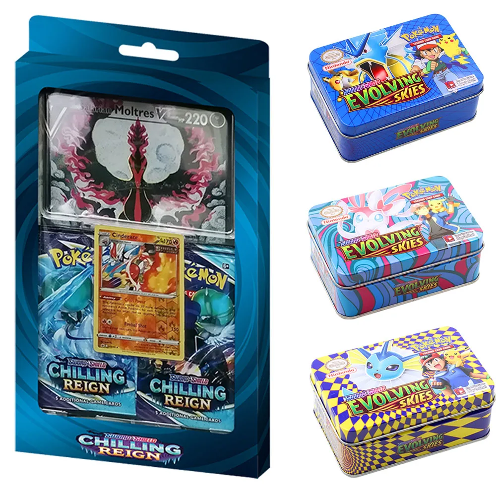 

Spanish New Pokemon 200 Cards 1pcs Oversized Pokémon TCG: Sword and Shield Chilling Reign Box Trading Card Game Collection Toy