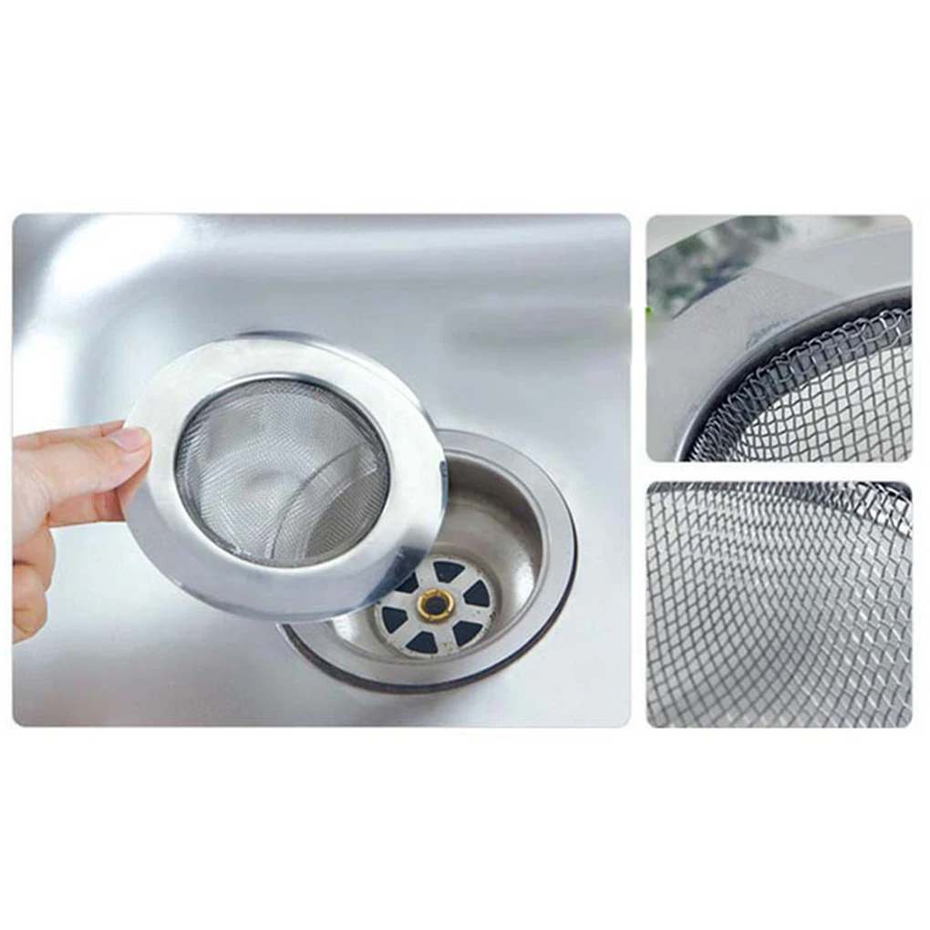 

Stainless Steel Sink Strainer Household Drain Filter Corrosion-Resistant Sewer Bathtub Floor Drain Silver Avoid Clogging