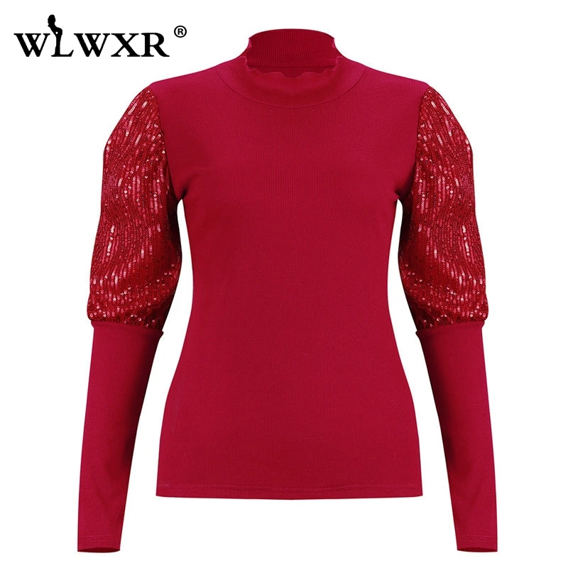 WLWXR ребристый вязаный свитер с высоким воротом Женский пуловер Рождественский
