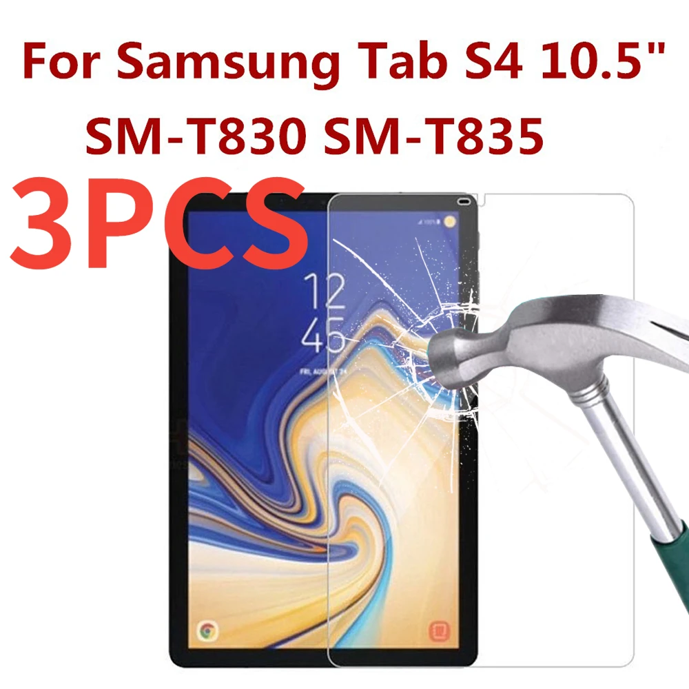 

3 шт. закаленное стекло для Samsung Galaxy Tab S4 10,5 дюйма Защитная пленка для экрана T830 T835 без пузырьков защитная пленка против отпечатков пальцев