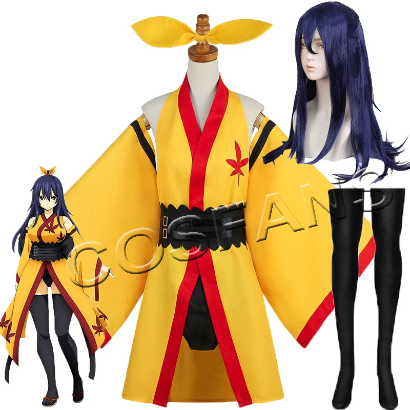 

Game Edens Zero Homura Kougetsu Cosplay Costumes Women's Japanese Kimono Uniforms Halloween Christmas Carnival Costume wig