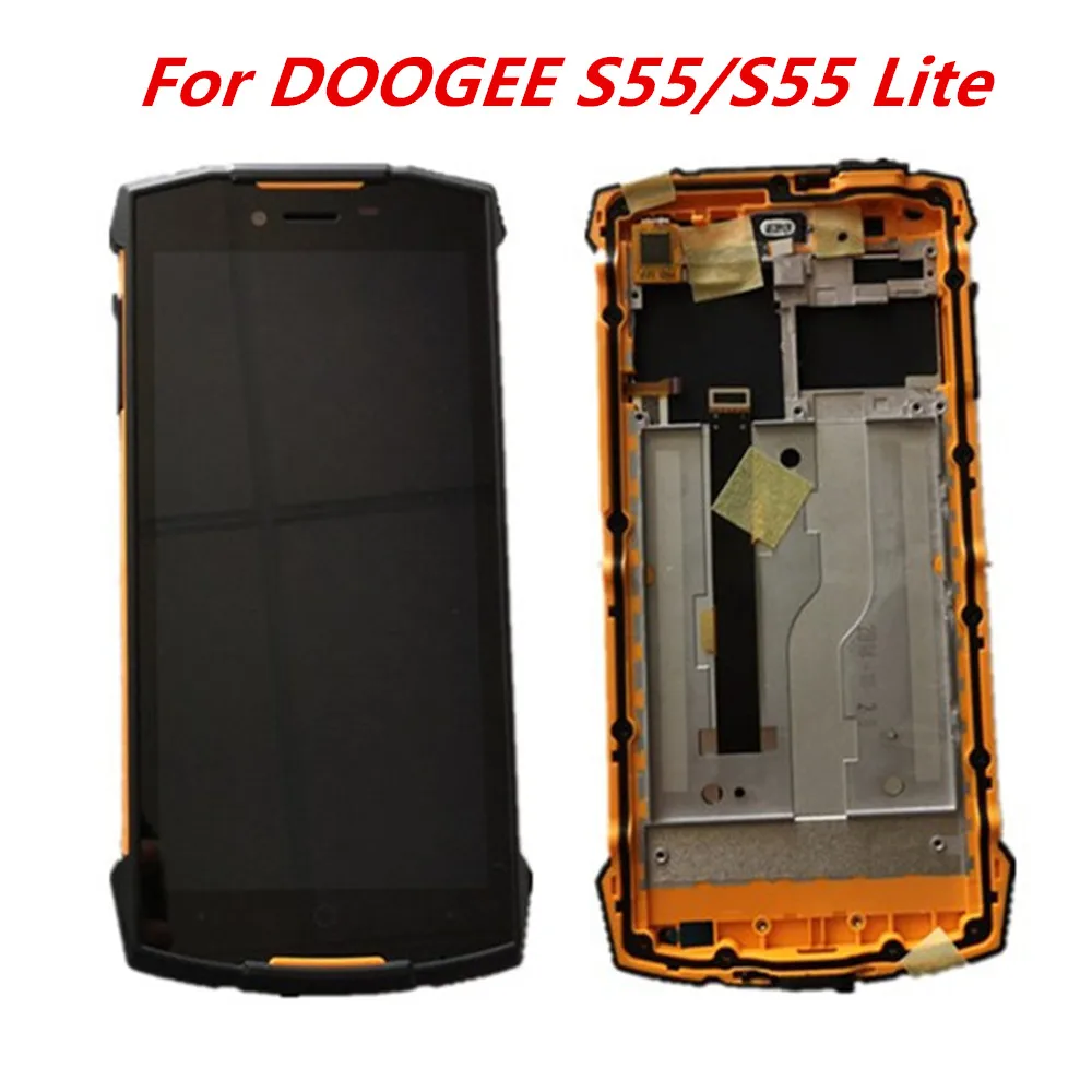 

New For DOOGEE S55 Cell Phone LCD Display with Frame + Touch Screen Digitizer Assembly Replacement Glass For DOOGEE S55 lite