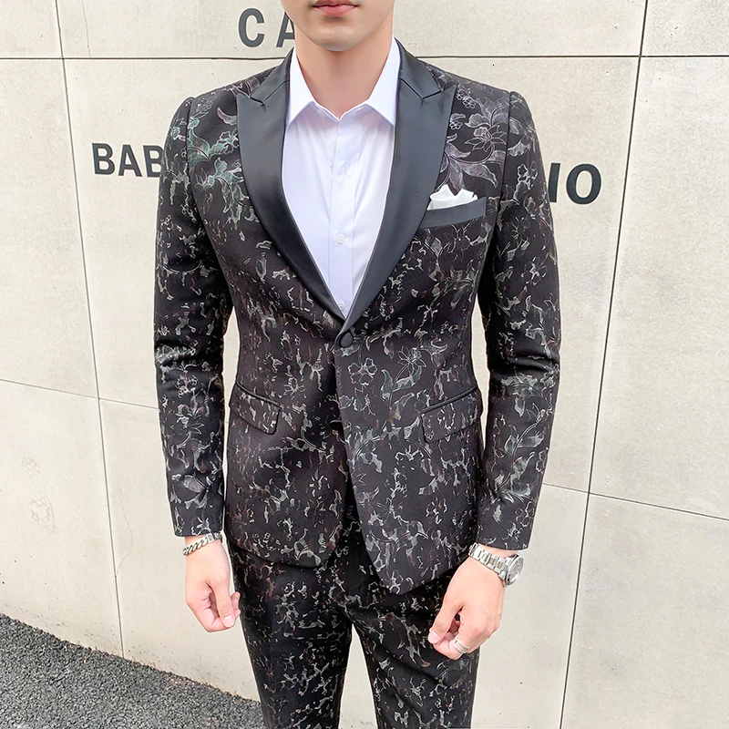 Traje Hombre Estampado, свадебные костюмы, мужские бордовые костюмы из 3 предметов, Мужская одежда, жаккардовый костюм, тканевый мужской смокинг, вечерние смокинги