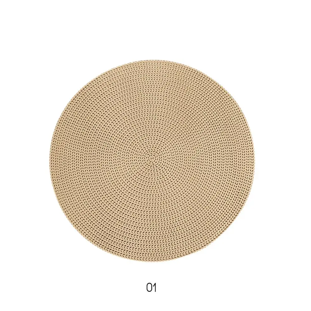 4 Styles 38cm Hotel Restaurant Round PVC Placemat Cocktail napkin Napkin Nordic Anti-scalding Insulation Table Mat Steak Pad - Цвет: Gold