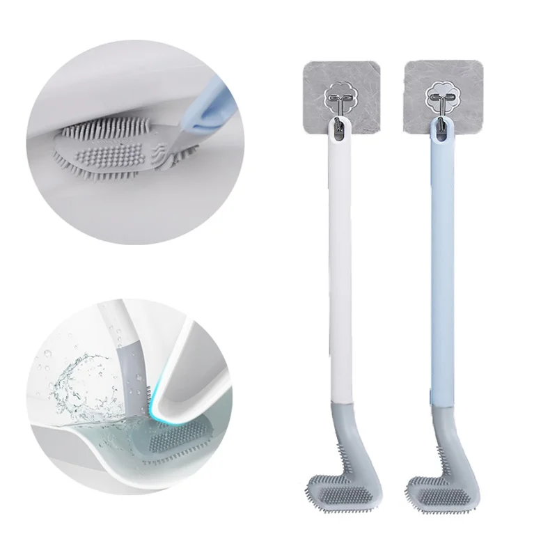 

TPR Silicone Bristles Toilet Brush Cleaning Brush for Bathroom Storage and Organization Bathroom Cleaning Tool 2021 New