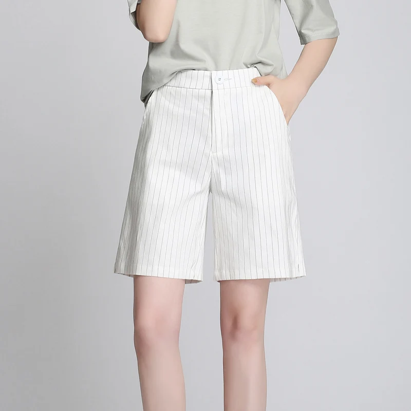 2021 новые летние женские шорты модные корейские футболки в полоску широкие