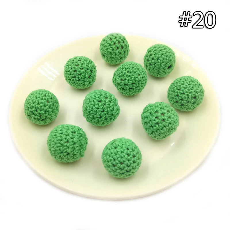 wood teether 20 5 шт. детский прорезыватель, вязаные крючком бусины, 16 мм, деревянный прорезыватель, подвесная детская коляска, аксессуары для детской коляски, зажим для пустышки, деревянная кукла младенца - Цвет: wood teether 20