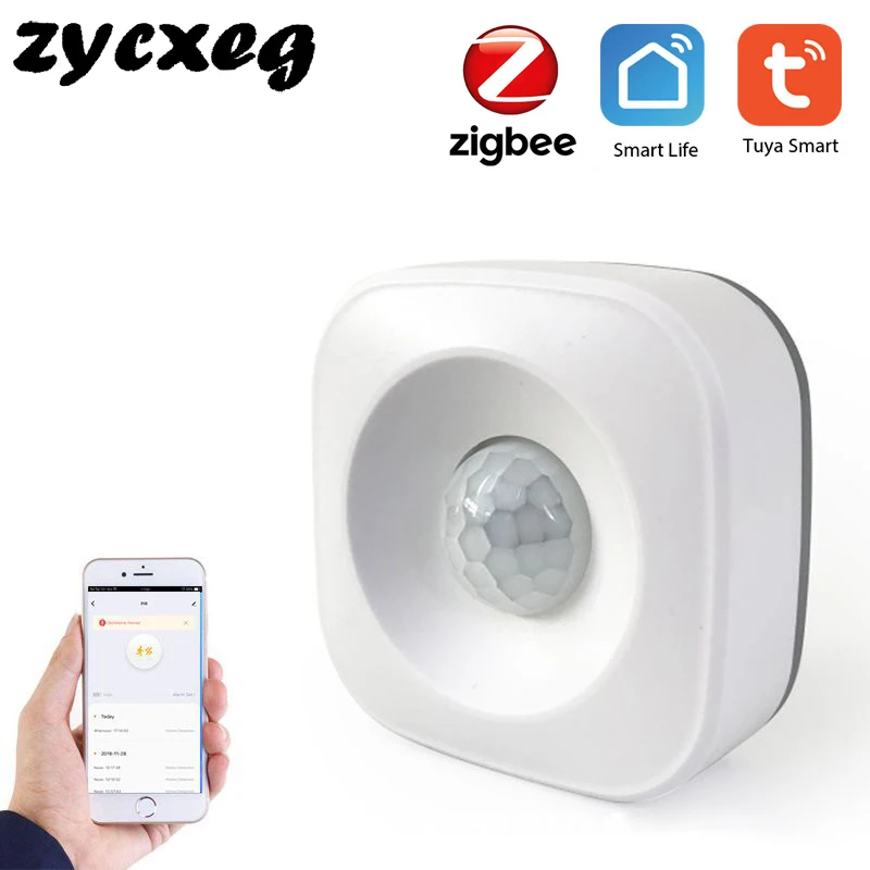 Смарт датчик движения Tuya ZigBee детектор с питанием от аккумулятора работает мини