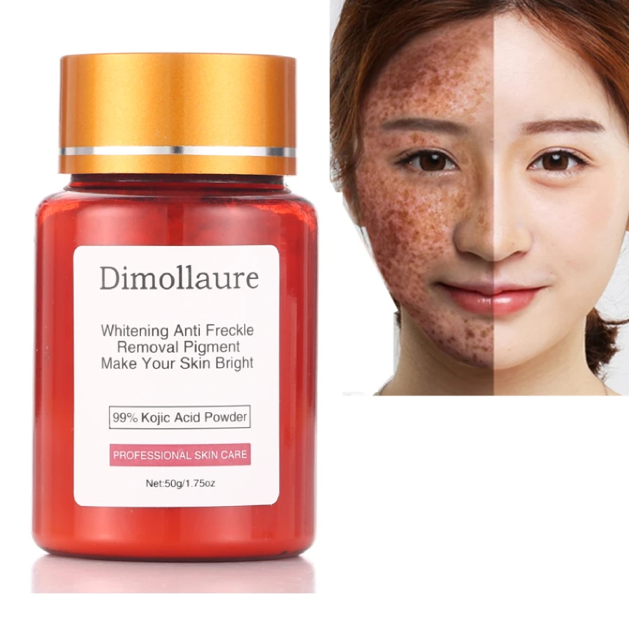 Dimollaure 50 г Чистая 99% койевая кислота уход за лицом; отбеливание, удаление шрамов, крем для удаления веснушек, мелазмы, прыщей, пигментных пятен, загара