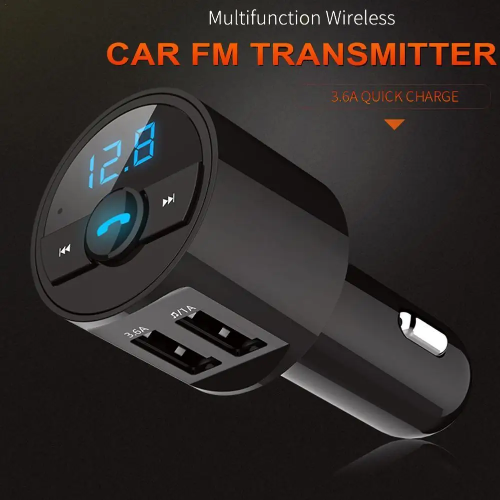 

2.1A Quick USB Charger Bluetooth Car Kit FM Transmitter Modulator Audio Music Mp3 Player Phone Wireless Handsfree