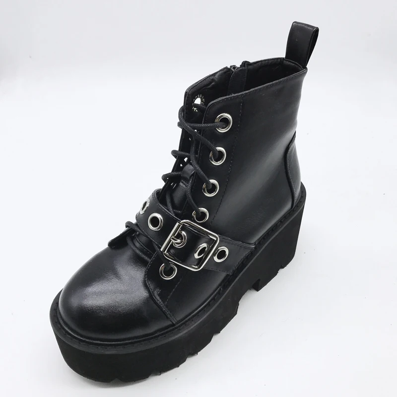 Женские ботильоны мотоботы в стиле панк женская обувь на массивной платформе рок