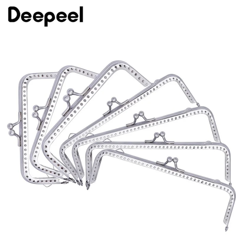 

Квадратная металлическая рамка для кошелька Deepeel, 6,5-20,5 см, 5 шт., кошельки для монет, ручка для сумки, застежка «поцелуй», сумки с замком, детал...