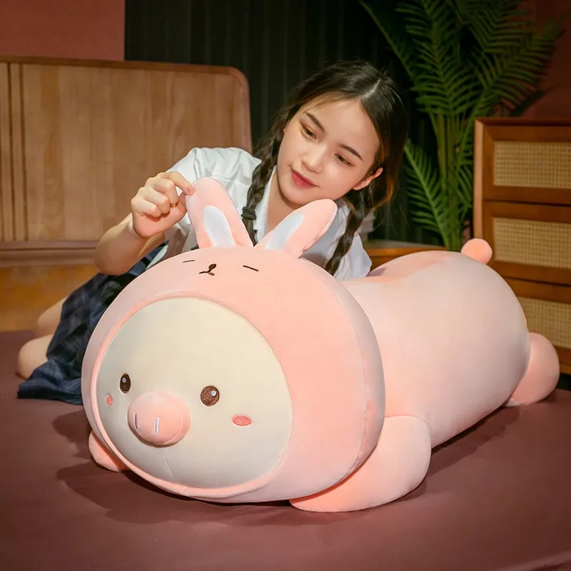 Креативная длинная подушка Snot Pig милая Бесшумная плюшевая игрушка