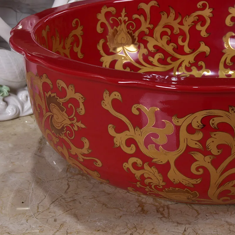 Античная керамическая раковина в ретро стиле для ванной комнаты|Раковины ванной|
