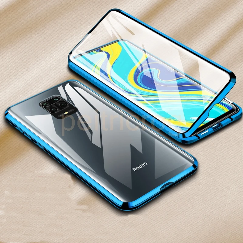 

Double Sided Magnetic Metal Case For Xiaomi Redmi Note 8 9 9S 8T 7 9A 9C K20 10 CC9 9T POCO X3 NFC F2 Ultra Pro Lite Glass Cover