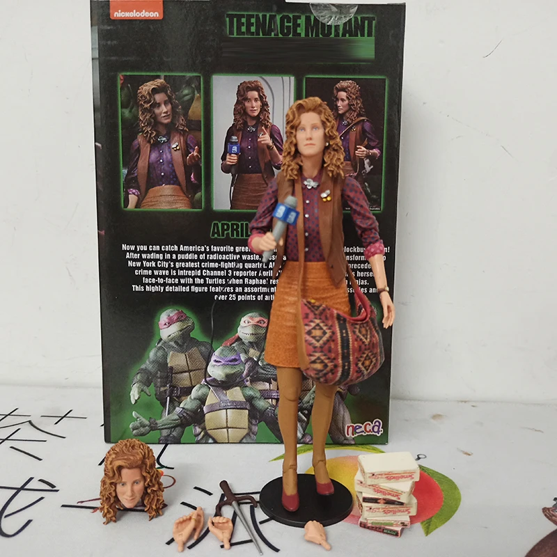 NECA Turtles Raphael April O'Neil Action Figure Movie Film 1990's Leonardo Michelangelo Donatello Model Toys Doll | Игрушки и