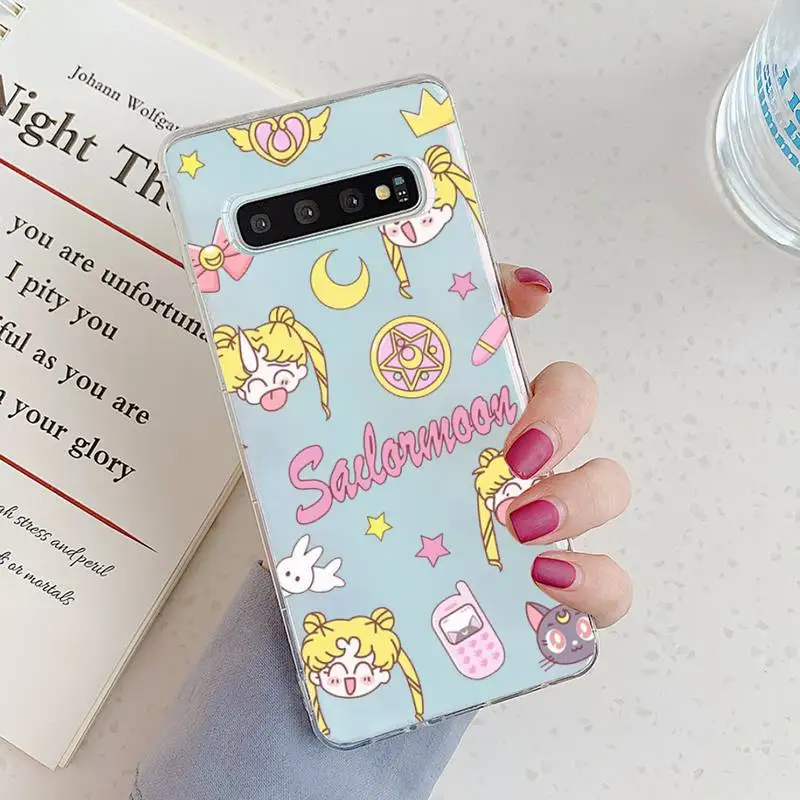 

Harajuku Sailor Moon Phone Case Transparent for Samsung A71 S9 10 20 HUAWEI p30 40 honor 10i 8x xiaomi note 8 Pro 10t 11