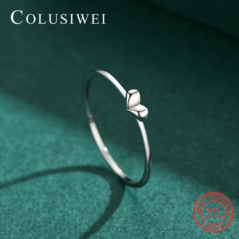 Кольцо женское из серебра 925 пробы с сердечком | Украшения и аксессуары