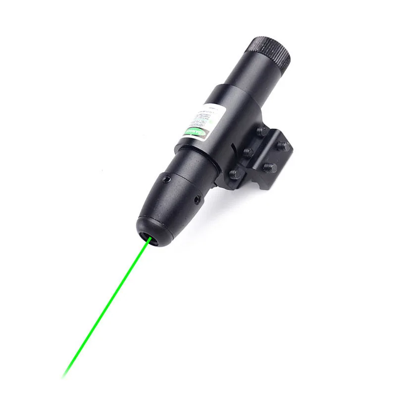 Зеленый Professional Bird Hunting Tactical Red Green Dot Laser Sight Scope Bullet Type Point Sight Fit 11mm 20mm Rail with Barrel Mount - Цвет: Зеленый
