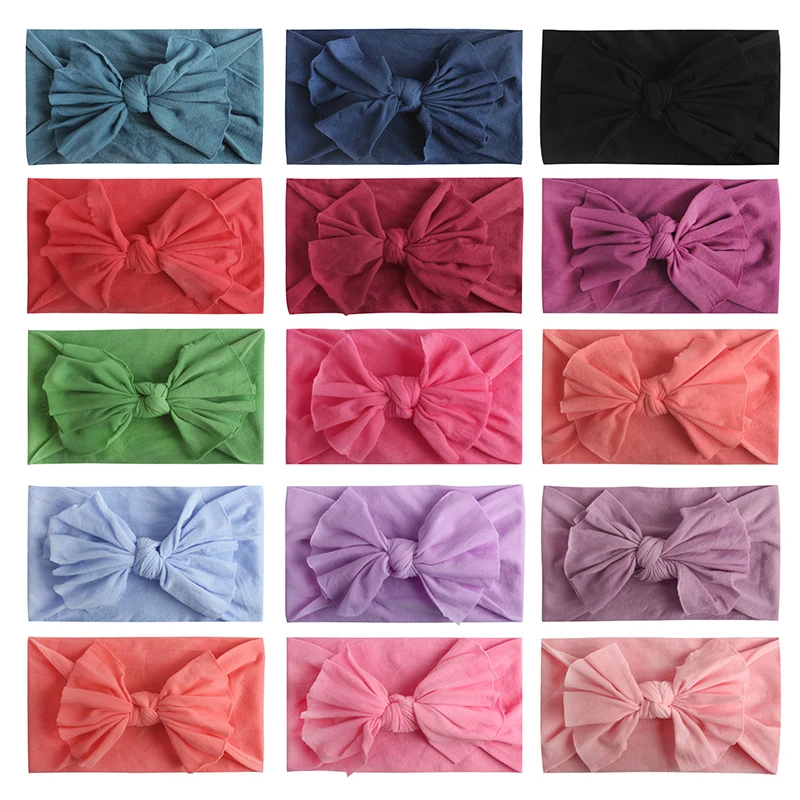 

Baby Headband Newborn Bowknot Knotted Headbands Solid Color Newborn Baby Girls Elastic Hair Bands Soft Nylon Hair Accessories