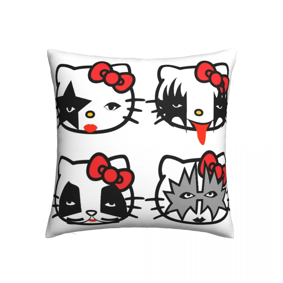 

Kiss Pillow Case Kitty Rock Modern Polyester Pillowcase Home Decor Zipper Spring Cover