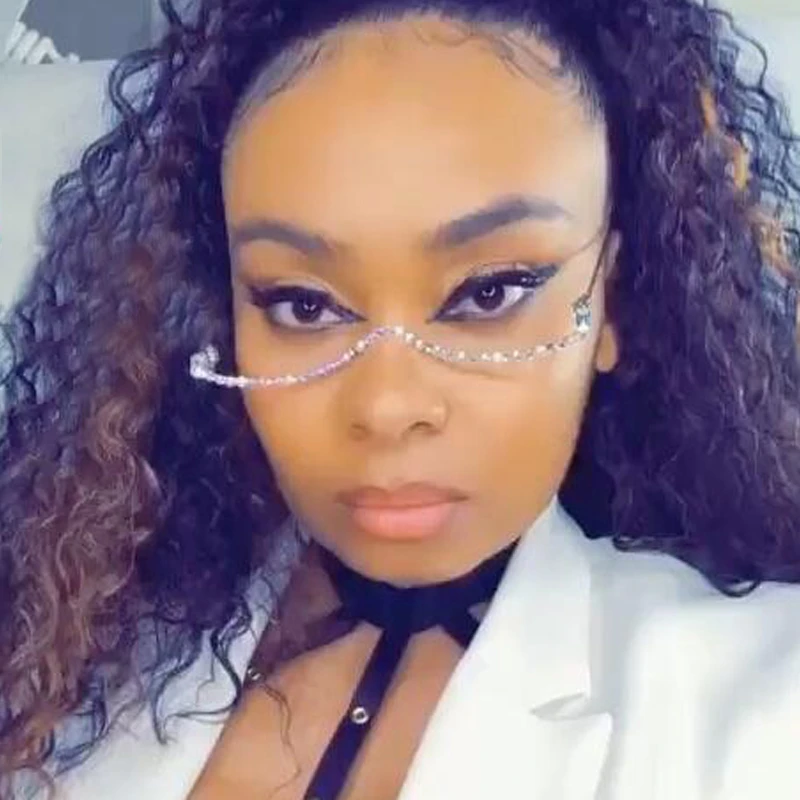 Только рамки без объектива с украшением в виде кристаллов очки оправой для