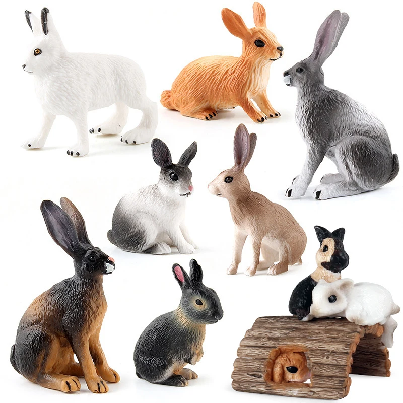 Фигурки модели фермерских животных миниатюрные фигурки зайчиков