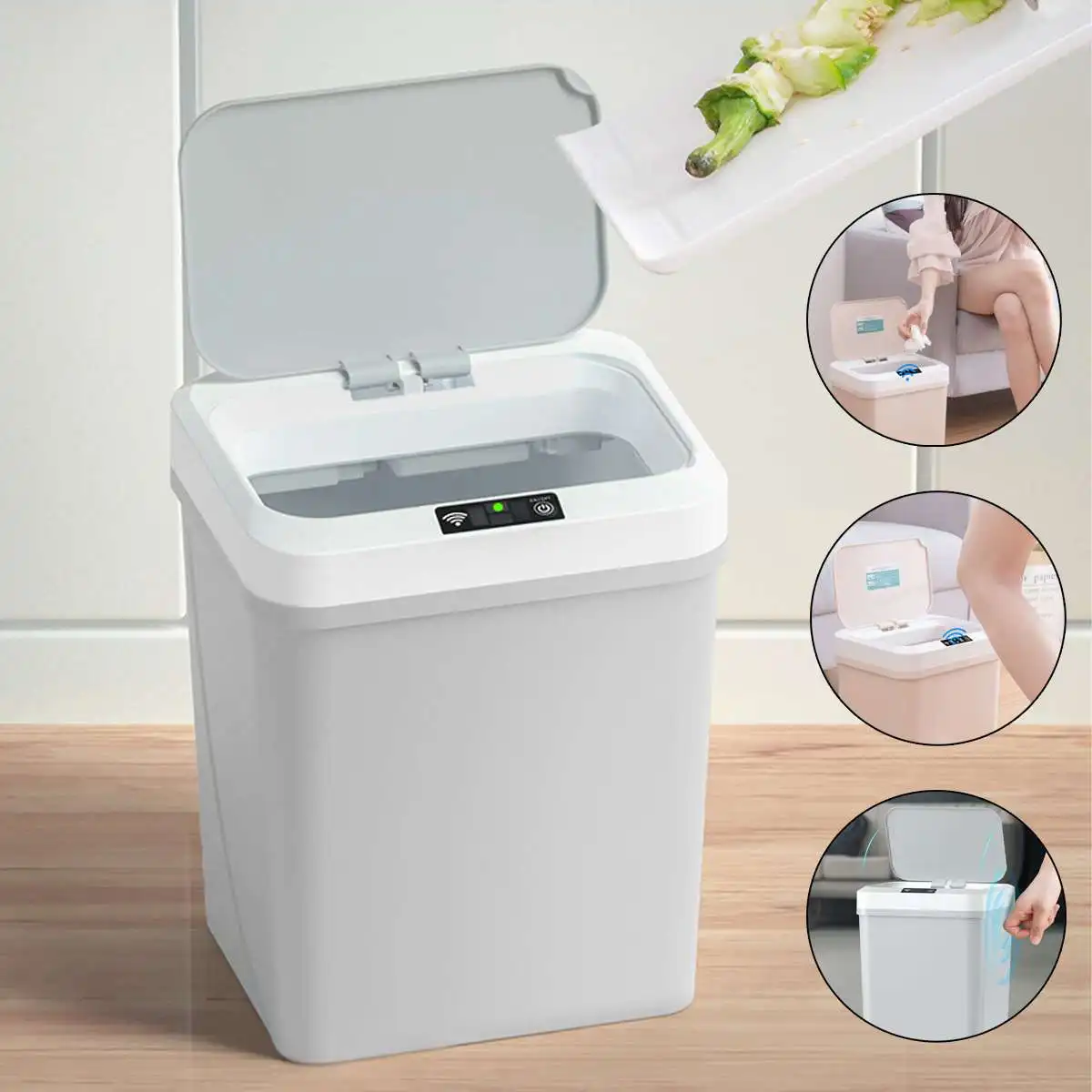 

15L Smart Induction Garbage Bin Electric Automatic Rubbish Can Motion Sensor Waste Bin Kitchen Bathroom Toilet Trash Can Dustbin