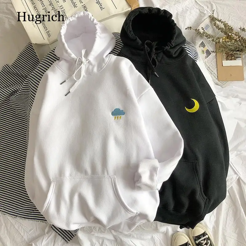 2021 New Hoodie Women's Casual Coat Spring Autumn Embroidery Plus Size Women Sweetshirts Korean Fashion Pocket Oversized Hoodies