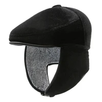 winter warm slouchy cable beanie skull hat warm earflaps hat with visor hat winter fleece lined skull cap with earflap