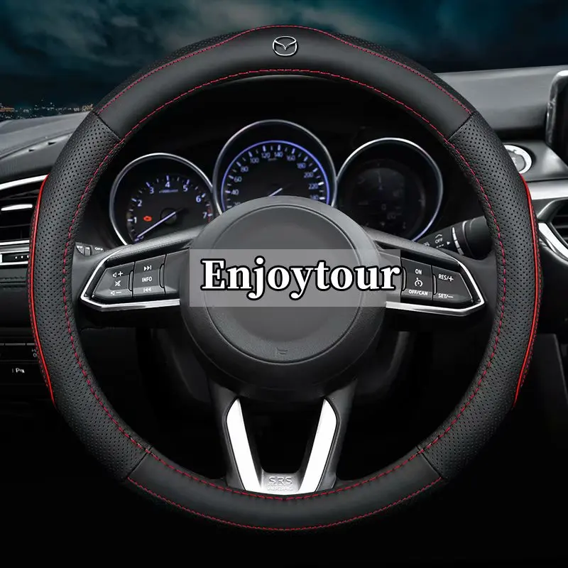 Кожаный чехол рулевого колеса автомобиля для Mazda 2 Demio Axela Mazda3 Atenza Mazda6 CX-3 CX-5 CX-8 Wagon