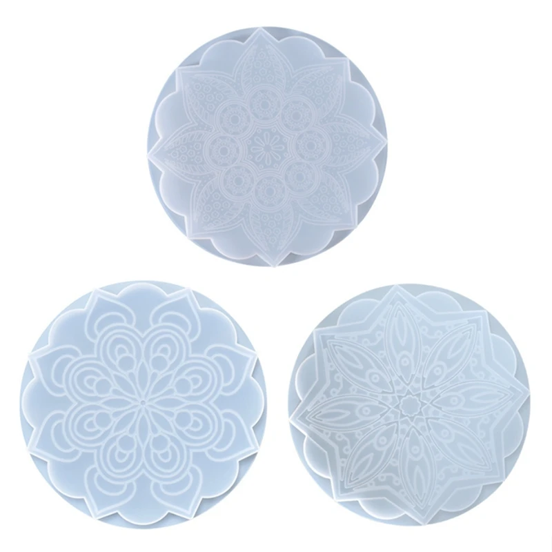 

HOT DIY Mandala Flower Coaster Silicone Mold,Coaster Resin Clay Mold Crafts Tools Molds For Cup Mats,Coasters,Bowls